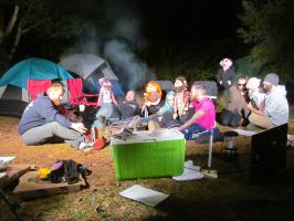The gang around the campfire in Head (Photo courtesy of Jon Bristol)